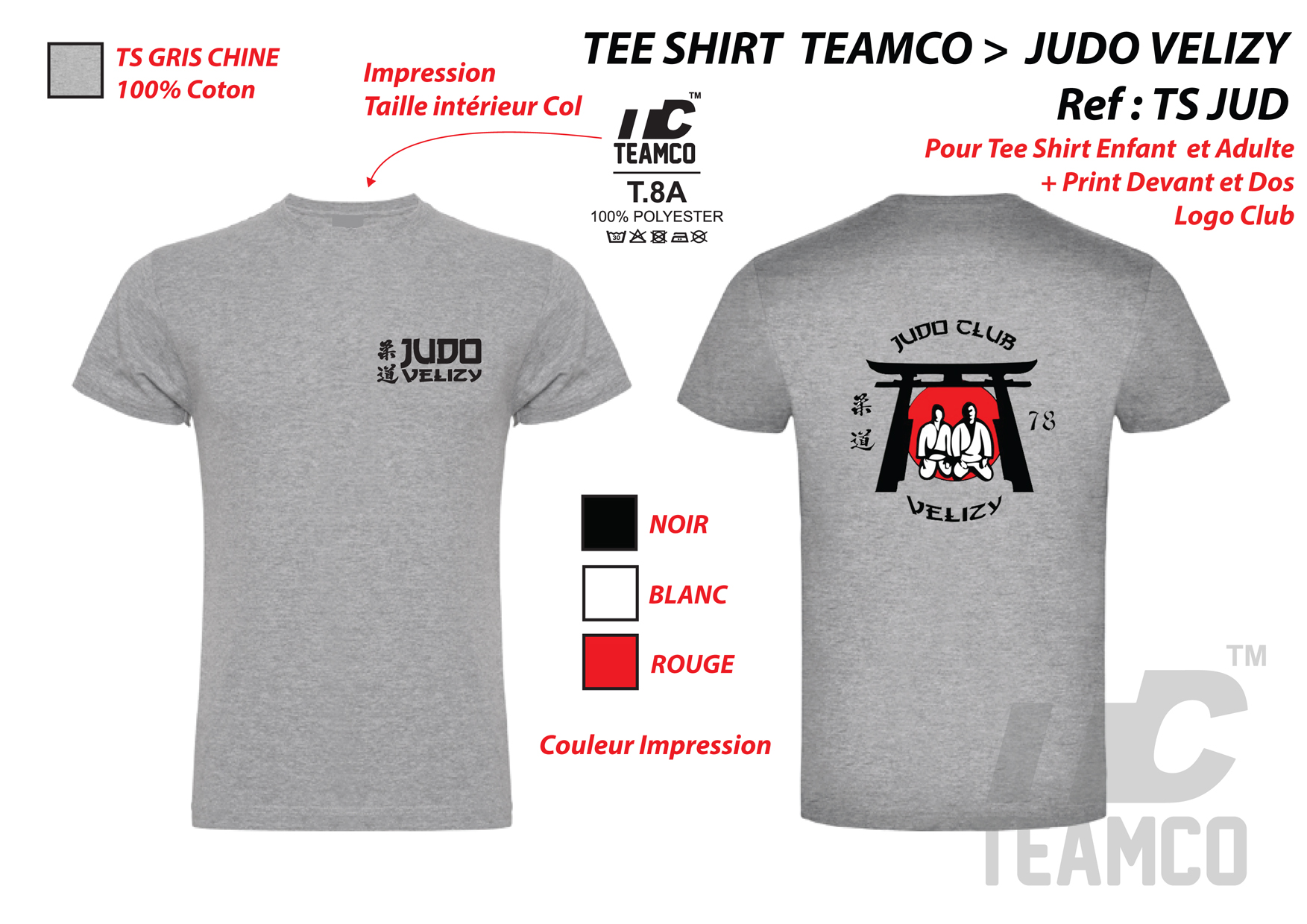 FT TEE SHIRT TEAMCO-JUDO VELIZY